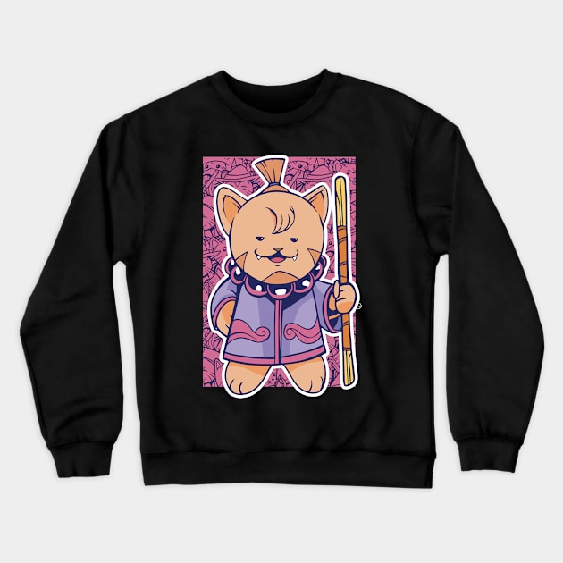 D&D Monk Class Kawaii Cat Crewneck Sweatshirt by Sunburst